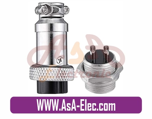کانکتور نظامی گرد فلزی قطر 16mm پنلی